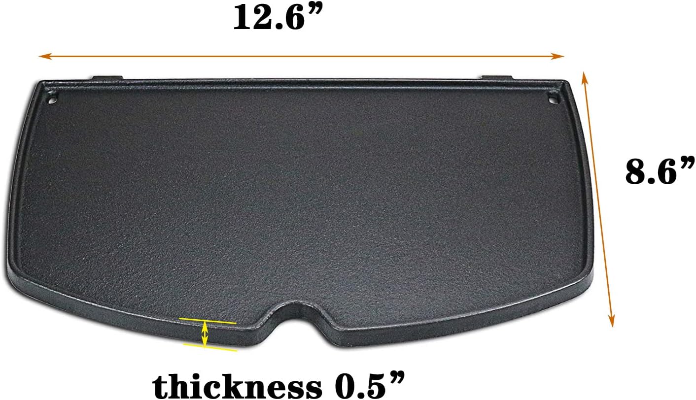 CF55H – Plancha de cocina de hierro fundido de 12.5 x 8.5 pulgadas para Weber 6558 Reemplazo para parrillas Weber Q100 Q120 Q140 Q1000 Q1200 Q1400