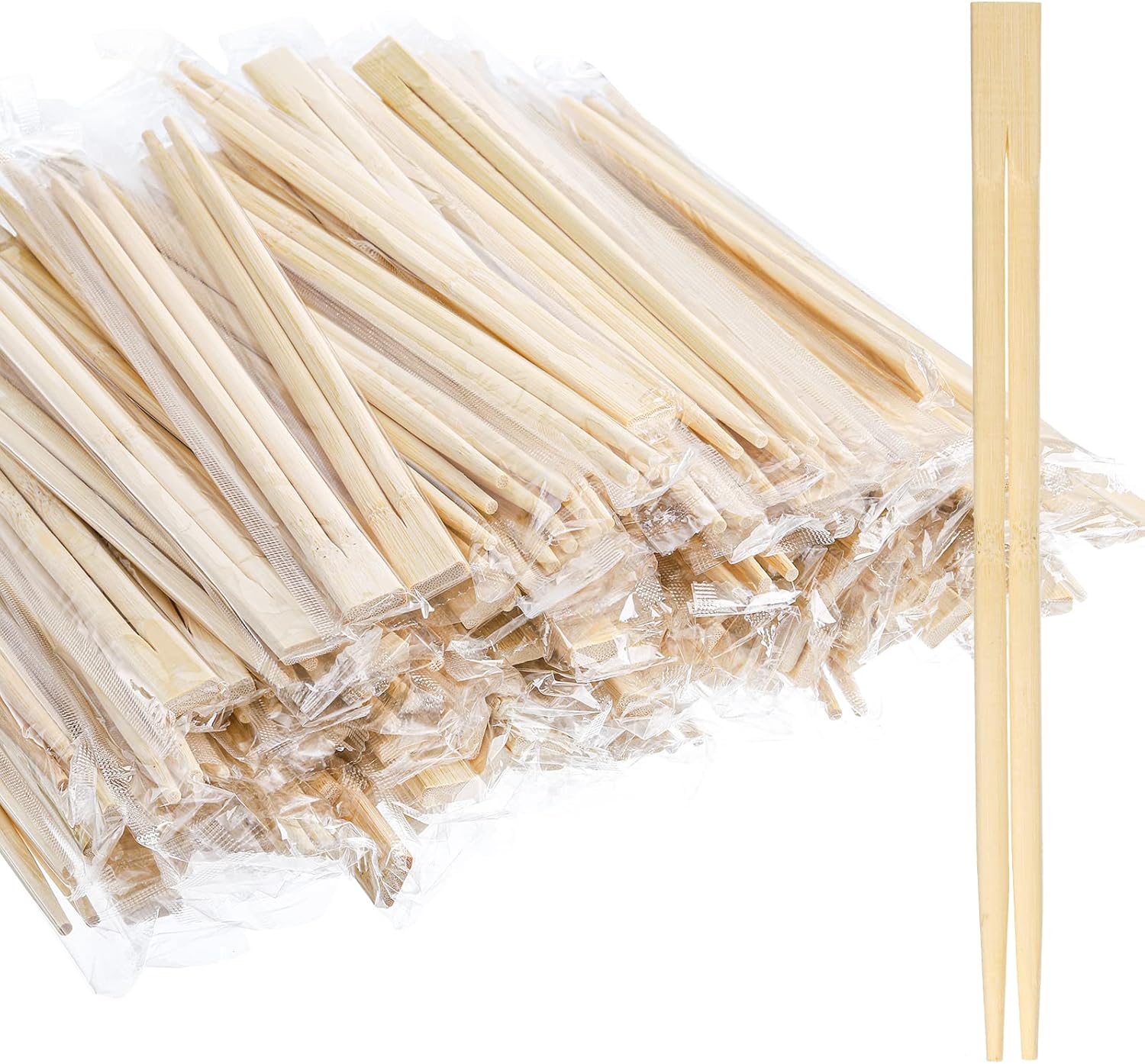 360 pares de palillos desechables de bambú, palillos envueltos individualmente a granel para pedidos de llevar, restaurantes, picnics, película de