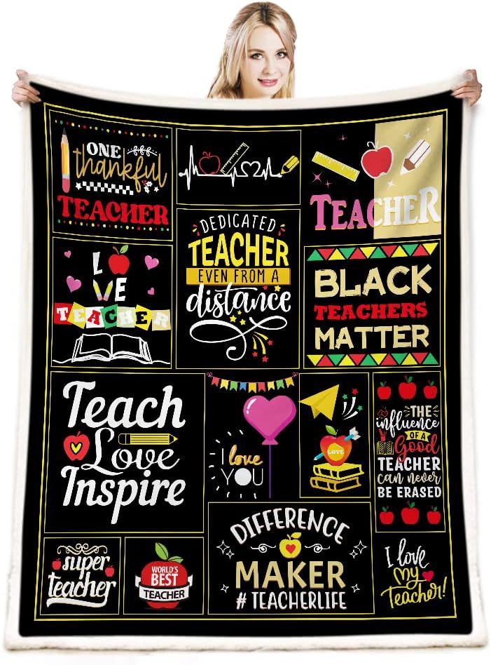 Manta negra para profesores, regalos de agradecimiento al profesor, regalos de graduación para el día del profesor para mujeres y hombres, la mejor