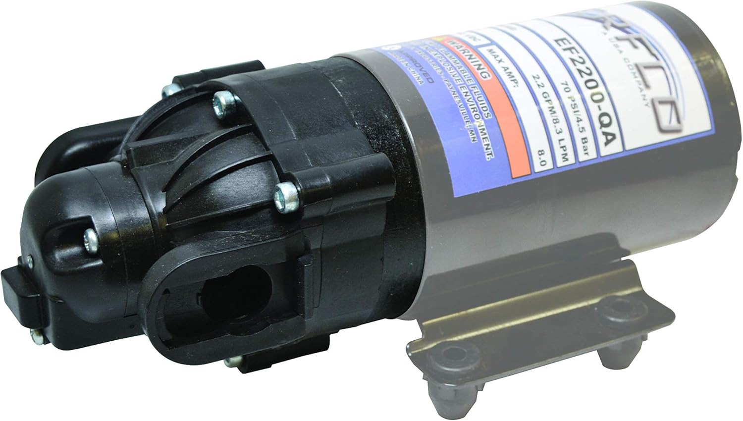 Everflo EF2200-QA-KIT 12V Diaphragm Pump Head, Black