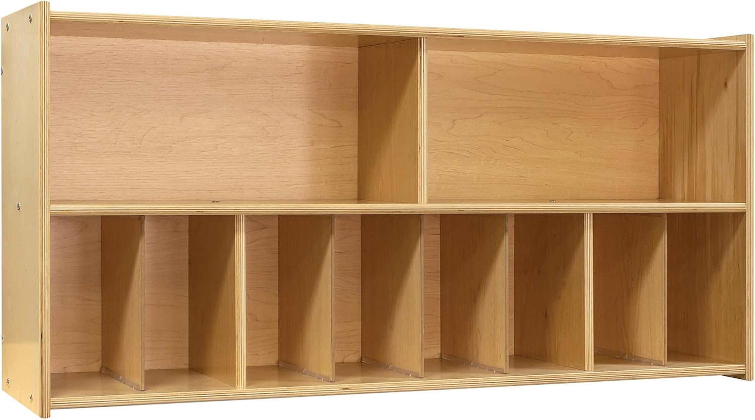 Almacenamiento de pared de pañales de madera contrachapada de abedul natural (listo para montar) 46 pulgadas de ancho x 12.5 pulgadas de profundidad