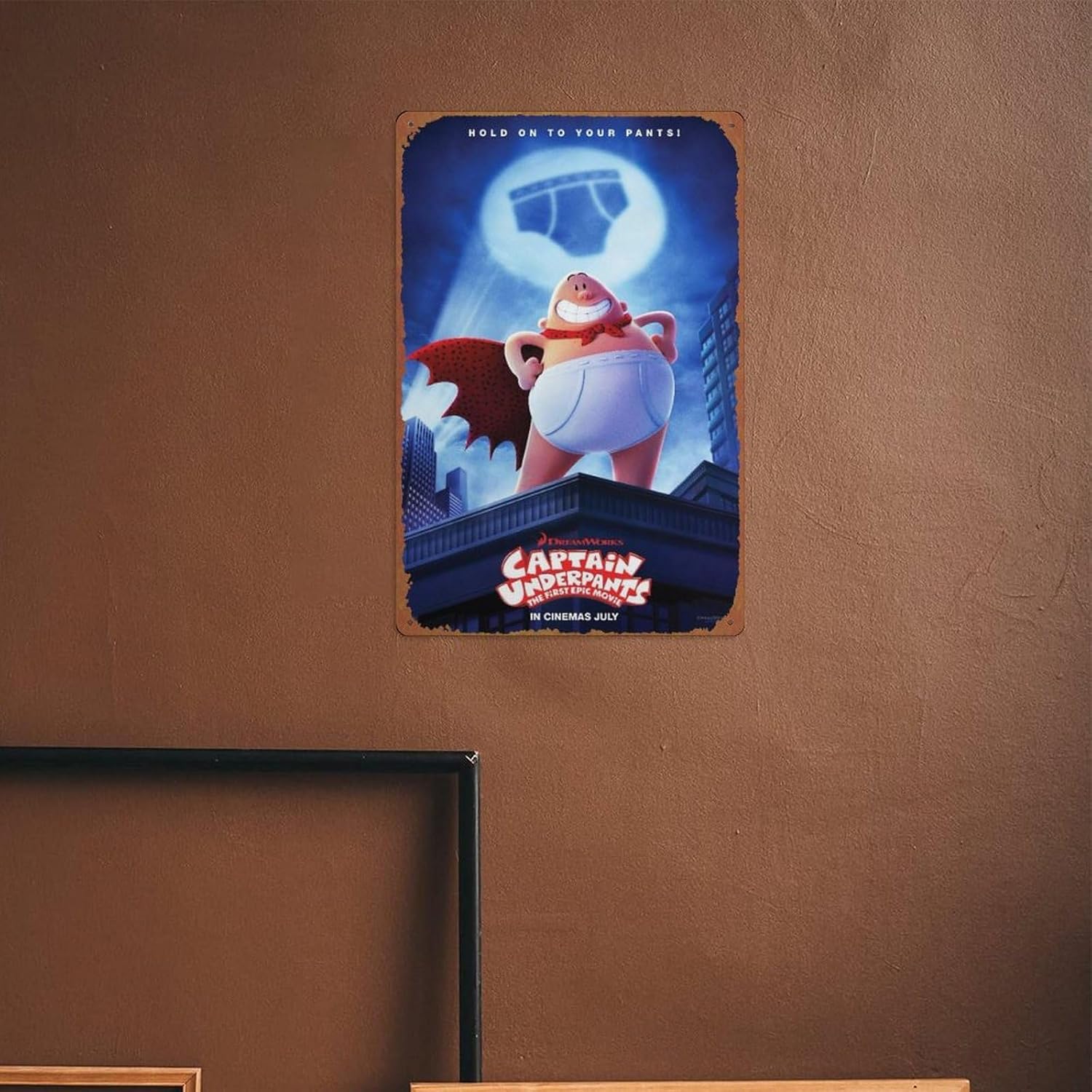 Captain Underpants The First Epic Movie Poster – Póster de metal con logotipo de lata, estilo cafetería, hogar, bar, garaje, puerta de jardín,