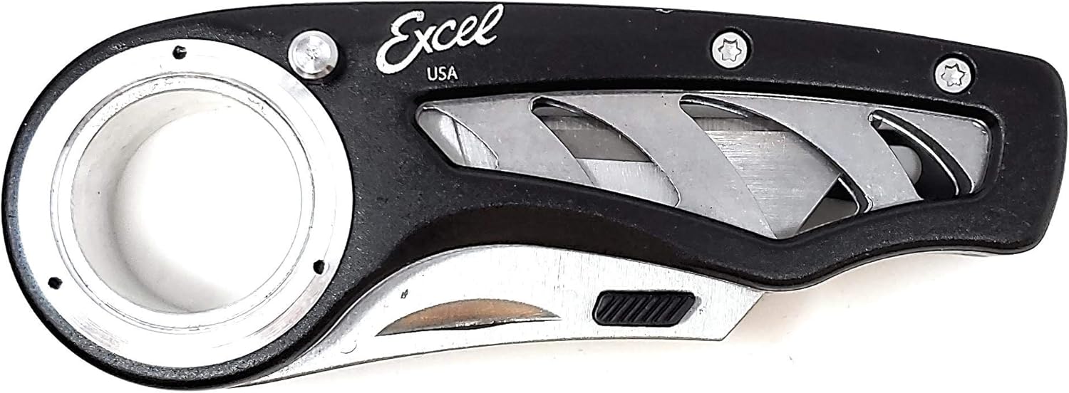 Excel Blade RevoCúter plegable con mango, seguro y clip