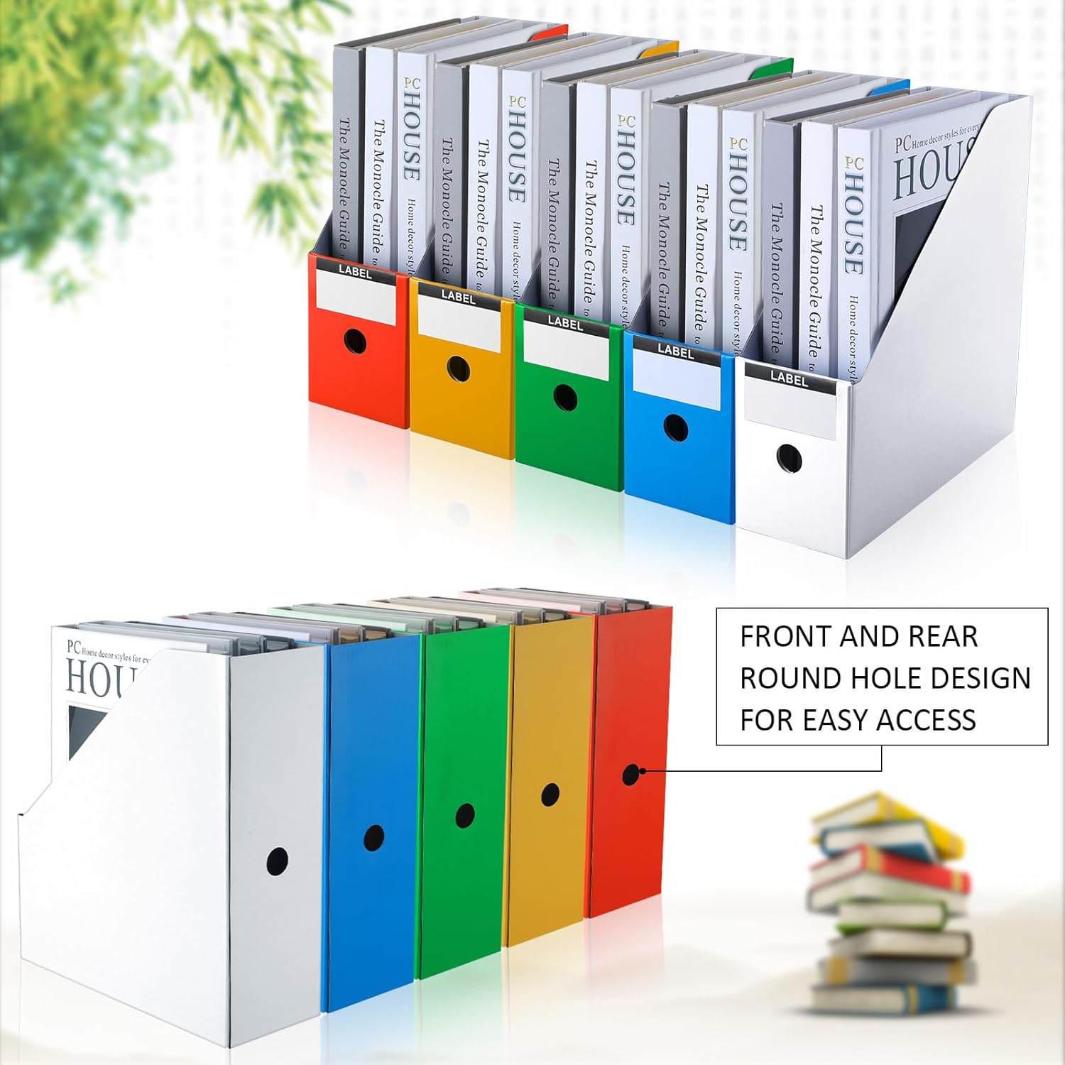 50 piezas de cartón para revistas, archivador de revistas, caja de almacenamiento de documentos, organizador de archivos de revistas con 50