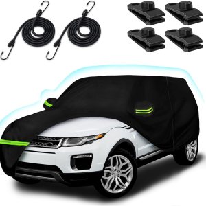 Funda de automóvil de 6 capas para Land Rover Range Rover Evoque 2011-2023, 210T, impermeable, sol, lluvia, UV, polvo, nieve, protección al aire Funda de automóvil de 6 capas para Land Rover Range Rover Evoque 2011-2023, 210T, impermeable, sol, lluvia, UV, polvo, nieve, protección al aire