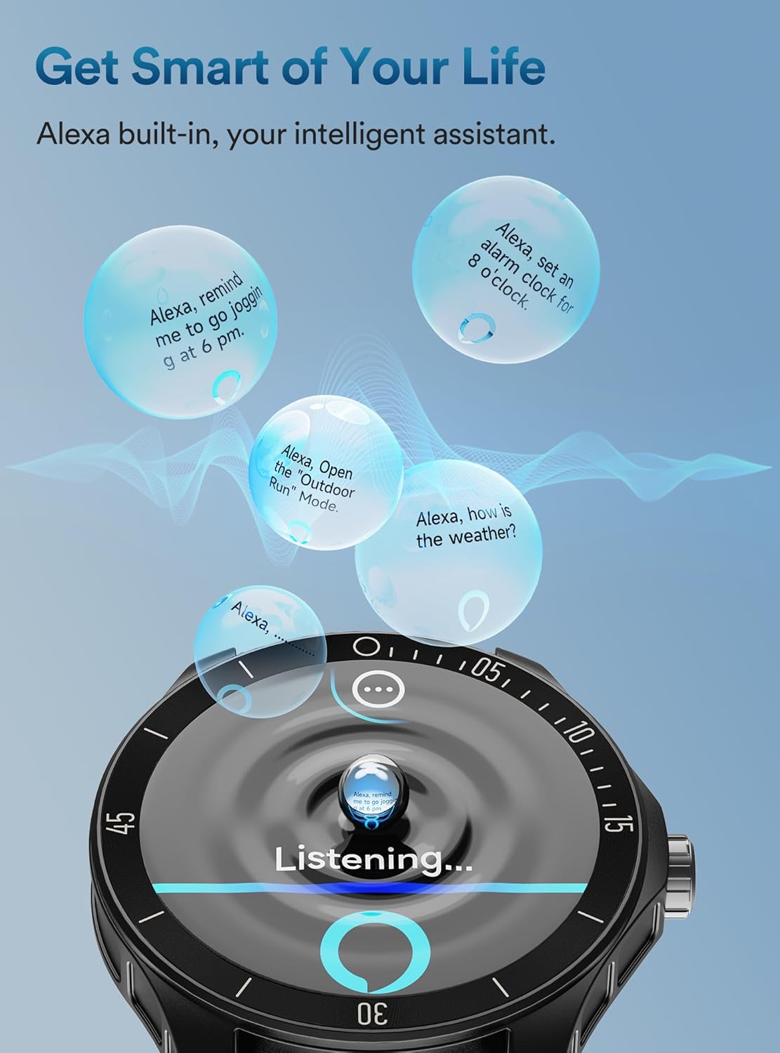 Quican Reloj inteligente, rastreador de fitness con altavoz de llamadas Dail, pantalla táctil HD IP68 resistente al agua, 100 modos deportivos,