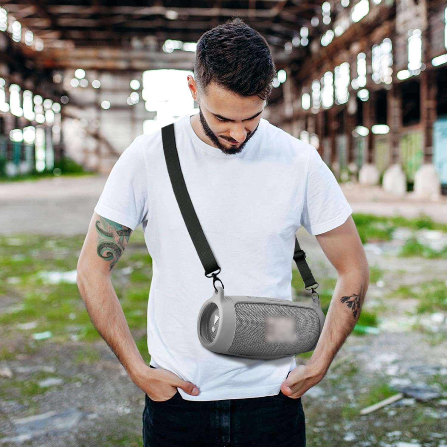 Funda de silicona para altavoz Bluetooth portátil JBL Charge 5, impermeable, de gel protector de viaje, piel suave, bolsa de goma impermeable con