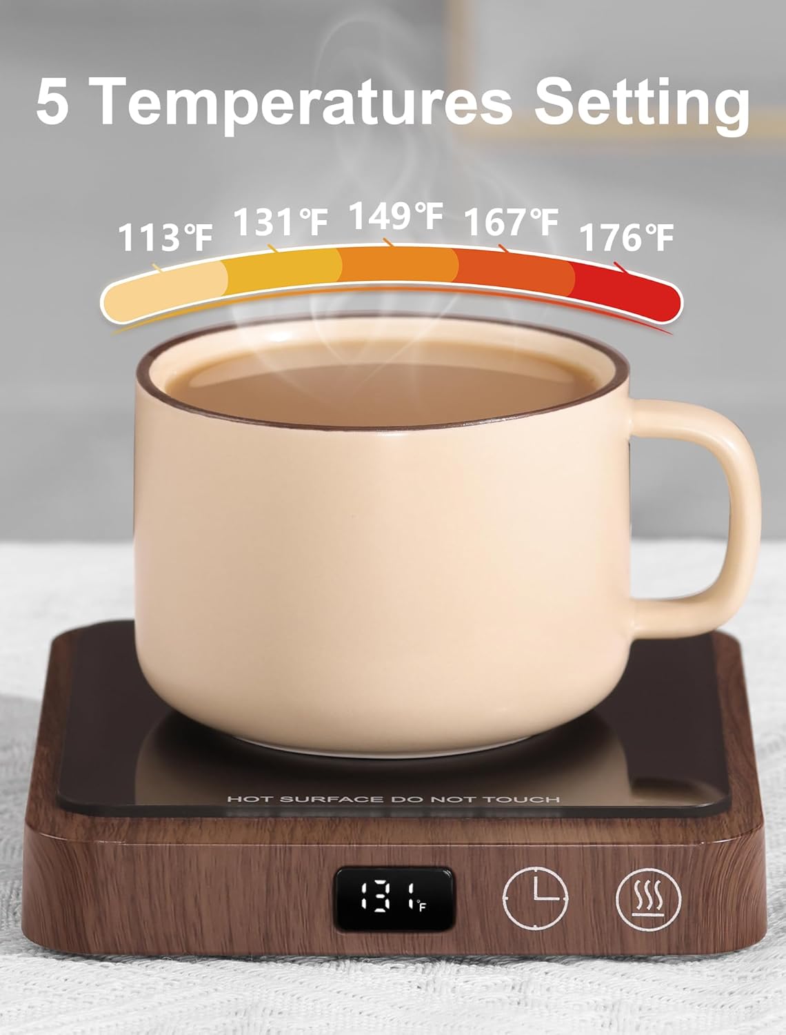 Rigstne Calentador de taza de café  Calentador de tazas portátil de 20 W para escritorio, calentador de taza de café con apagado automático, plato
