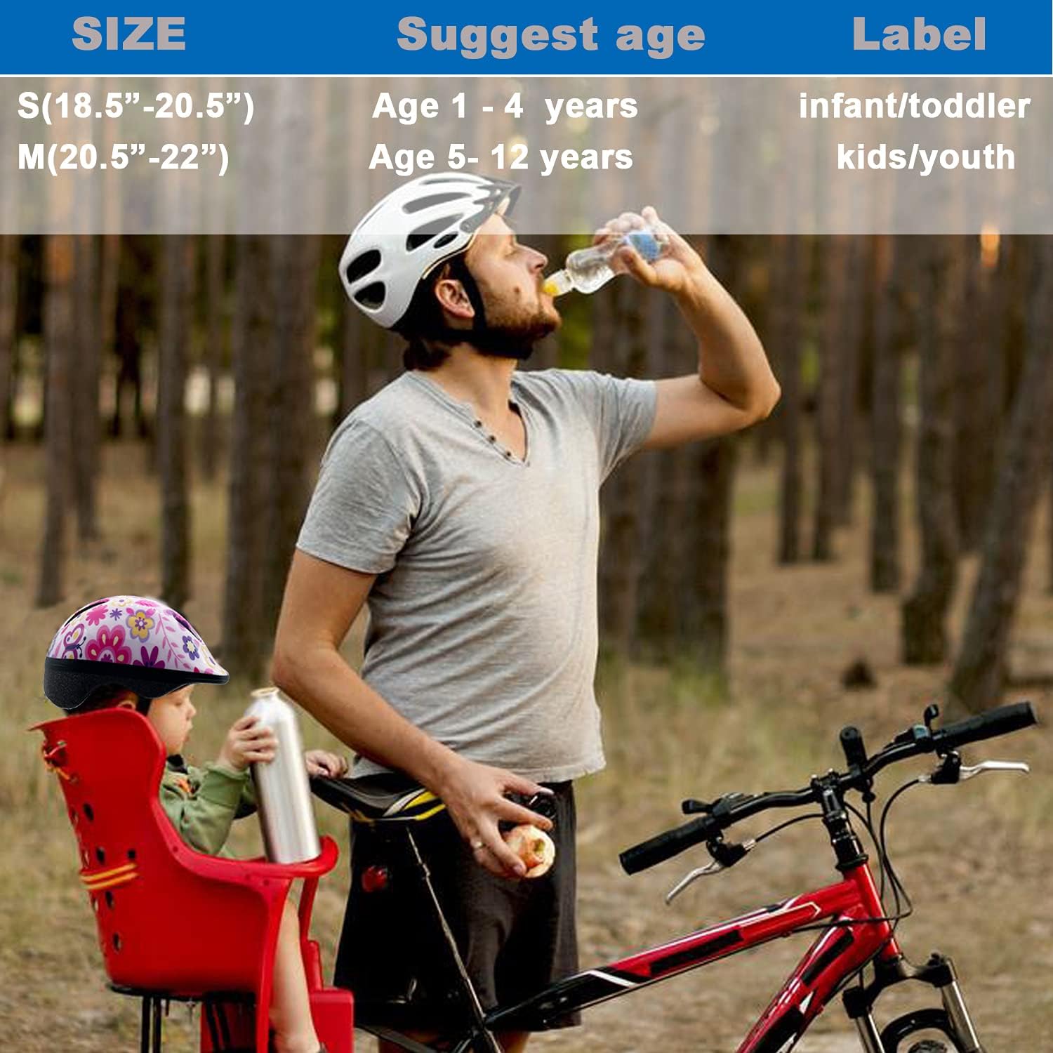 Casco de bicicleta para niños y niñas con 2 años de edad Muti-Sport ajustable de niños pequeños a jóvenes con certificado CPSC
