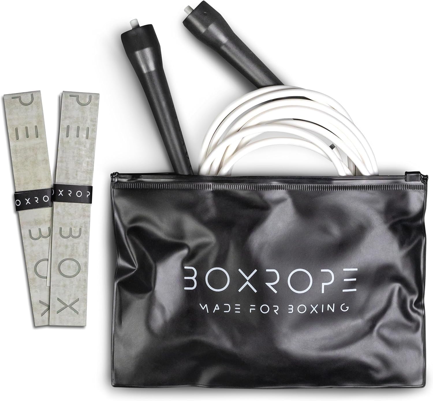 Una cuerda de saltar hecha para boxeo, sin enredos, 15% más pesada que una cuerda de PVC normal, cuerda de salto boxer, ajustable, incluye cintas de