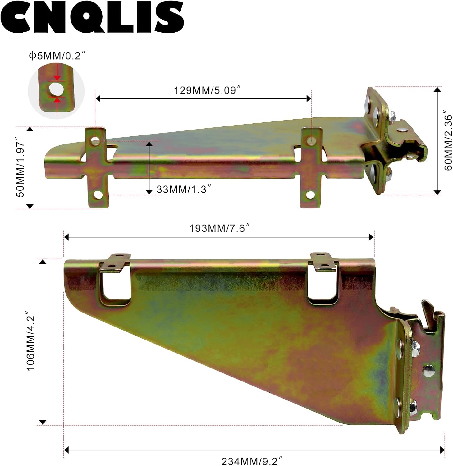 Paquete de 4 soportes de riel de estante fijo E-Track para estantes en remolque cerrado, camión, almacén