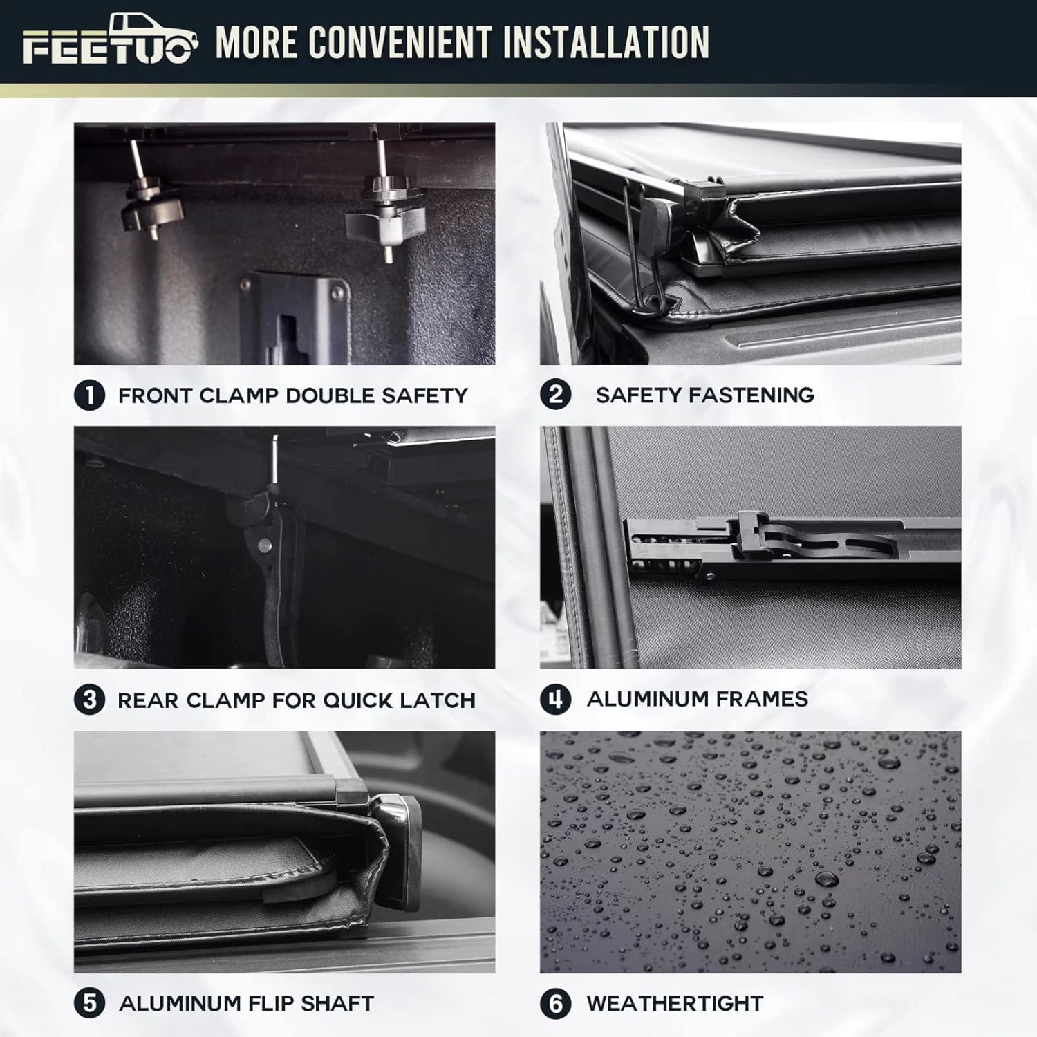 FeeTUO Cubierta tonneau suave de tres pliegues para camioneta Ranger 1993-2004 con plataforma de 6 pies (72 pulgadas)
