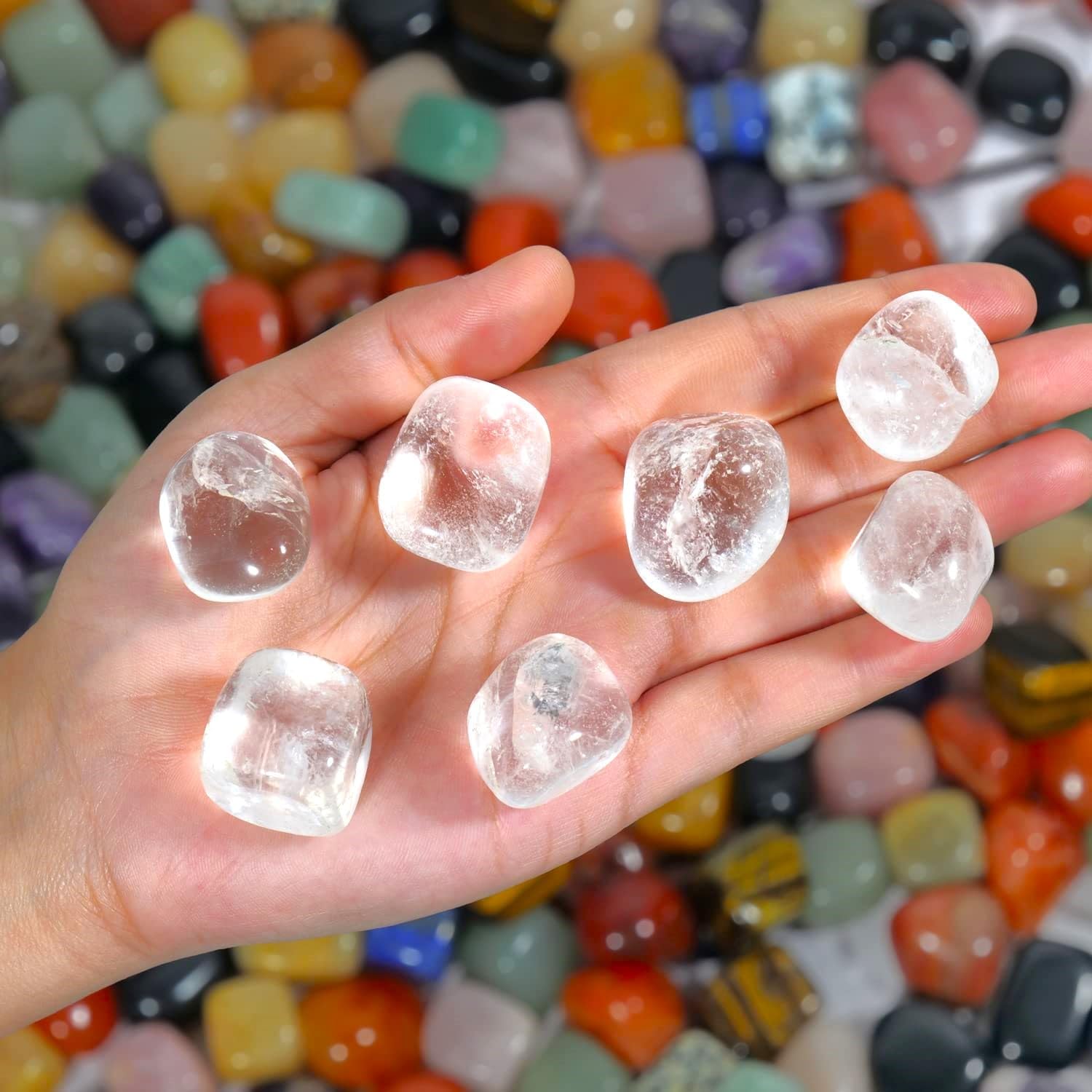 Cristal de cuarzo transparente, piedras preciosas pulidas, cristales pulidos, piedras pulidas, decoración de cristal, cristales pulidos, cristales