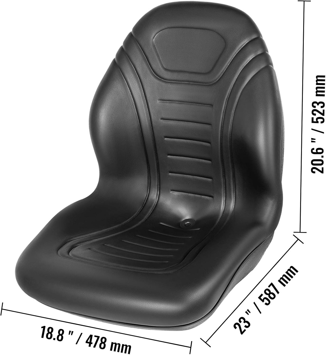 VEVOR Reemplazo universal de asiento de tractor de césped, asiento compacto de cortacésped de respaldo alto, asiento de carretilla elevadora de