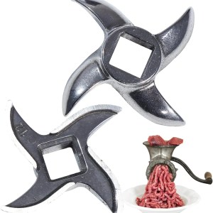 2 piezas de repuesto de cuchilla para picadora de carne #12, accesorios de cuchilla de corte inoxidable, pieza de repuesto de placa de corte para 2 piezas de repuesto de cuchilla para picadora de carne #12, accesorios de cuchilla de corte inoxidable, pieza de repuesto de placa de corte para