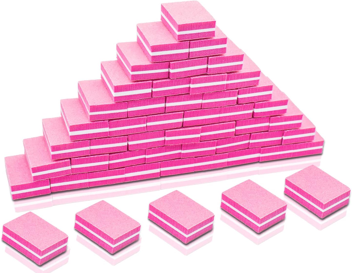50 mini pulidores de uñas, grano 100180 a granel para uñas naturales y esmalte de gel, pulido de uñas, juego portátil de doble cara para pulir y
