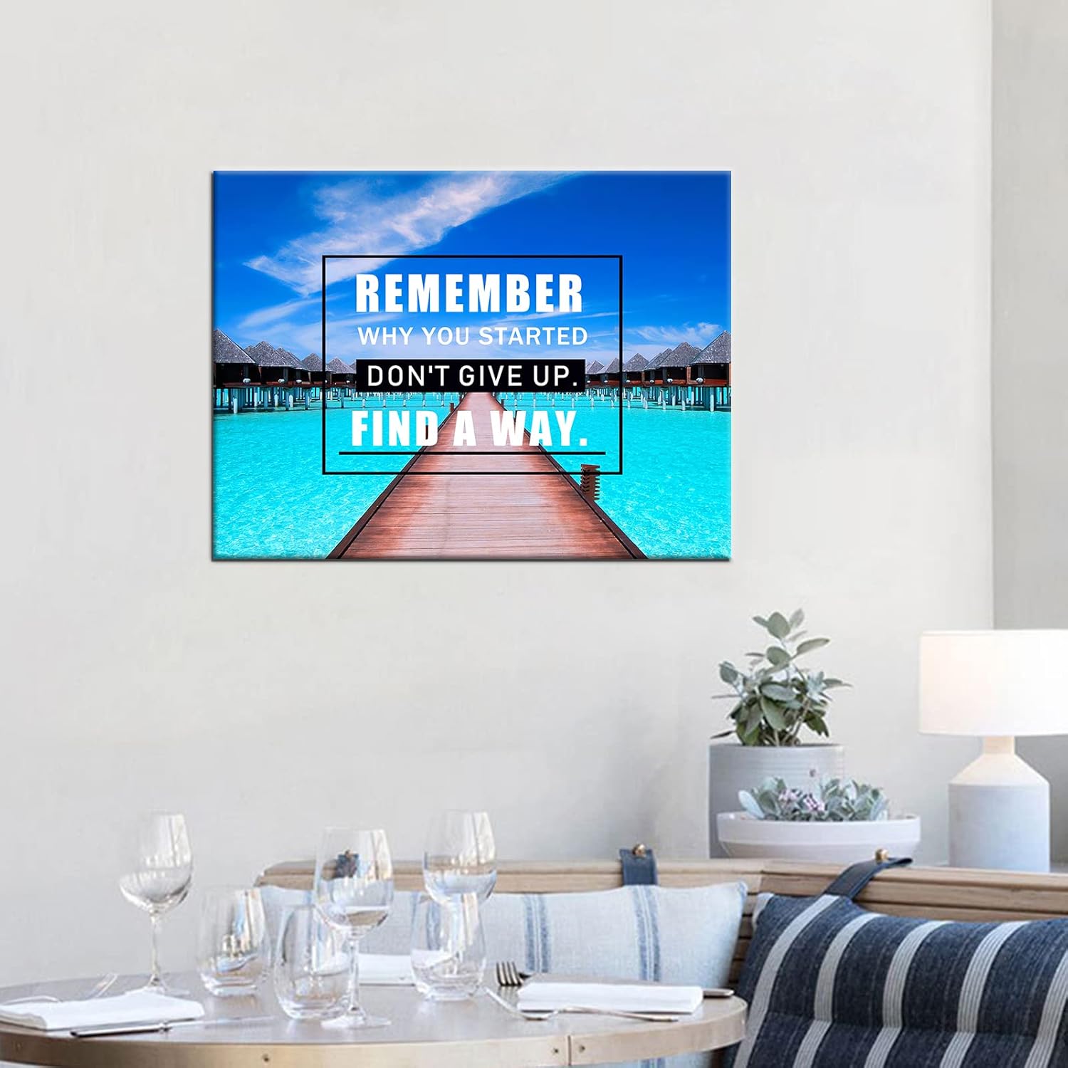 GoForArt Lienzo decorativo motivacional para pared, póster con cita de emprendedor para oficina, paisaje, impresiones enmarcadas para oficina, sala