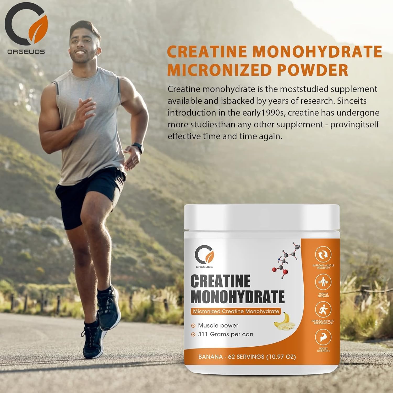 Creatina para mujeres y hombres, creatina micronizada monohidrato en polvo, reduce el tiempo de recuperación, aumenta la masa muscular magra,