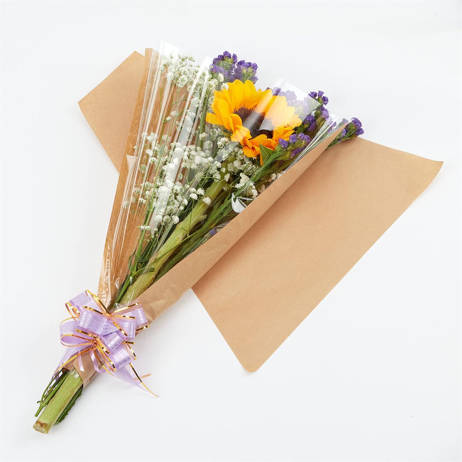 Ramo de flores Manga de envoltura de flores Papel de plástico Arreglo floral Suministros Envoltura Bolsas 50pcs 2XL-Original