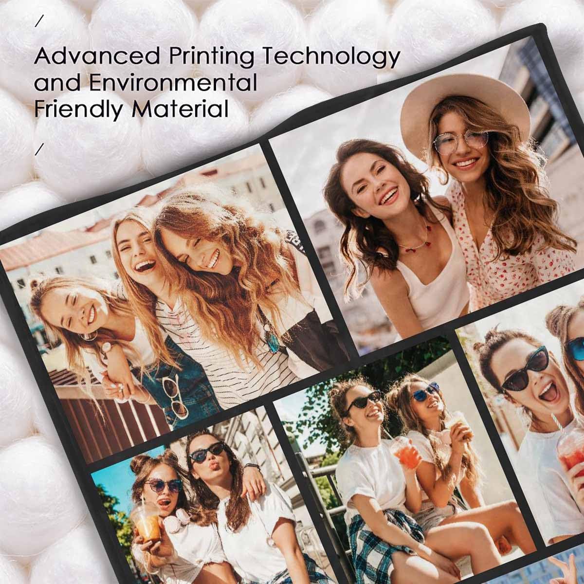 Manta personalizada de mejores amigos con fotos, manta de cama personalizable con collage de imágenes de pareja para esposa, esposo, día de San