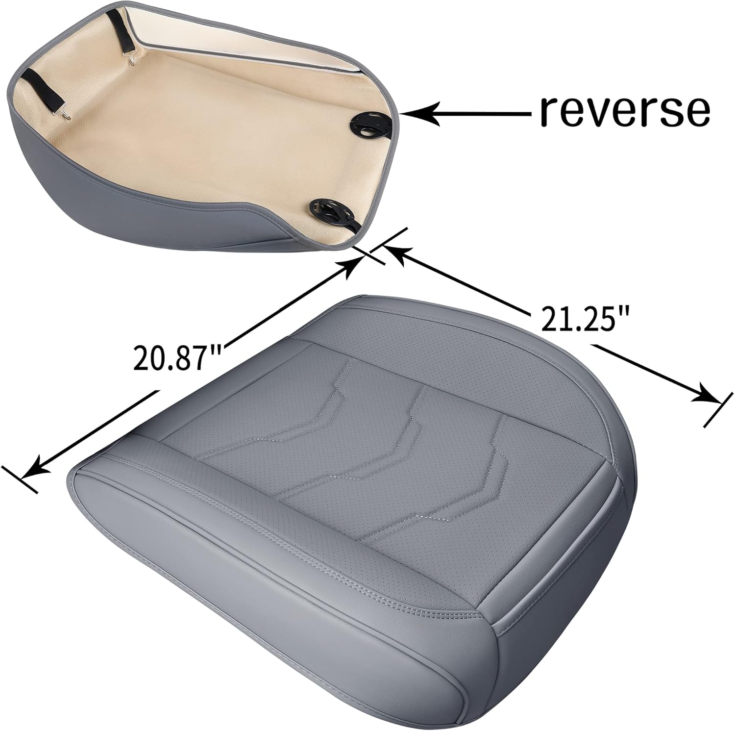 COCOVER 2 fundas de asiento delantero inferior de automóvil, protectores de piel sintética para asientos delanteros, cojines impermeables y