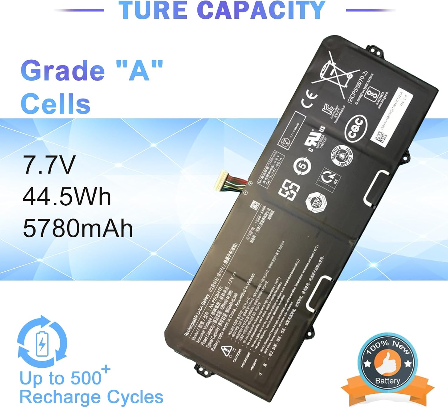 Espacio AA-PBQN4TR – Batería de repuesto para laptop Samsung Galaxy Chromebook 2 XE530QDA XE530QDA-KA1US XE530QDA-KA2US XE530QDA-KB1US