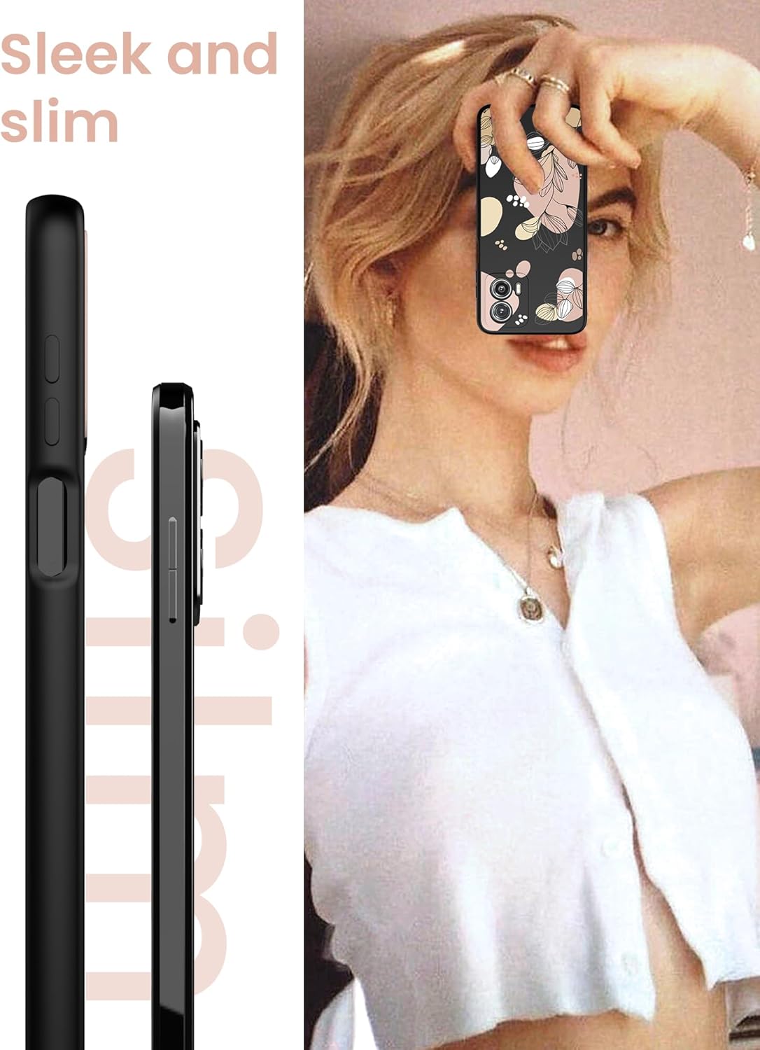 Funda para Motorola Moto G 5G 2023, funda de silicona líquida floral para niñas y mujeres, a prueba de golpes, antiarañazos, funda de protección