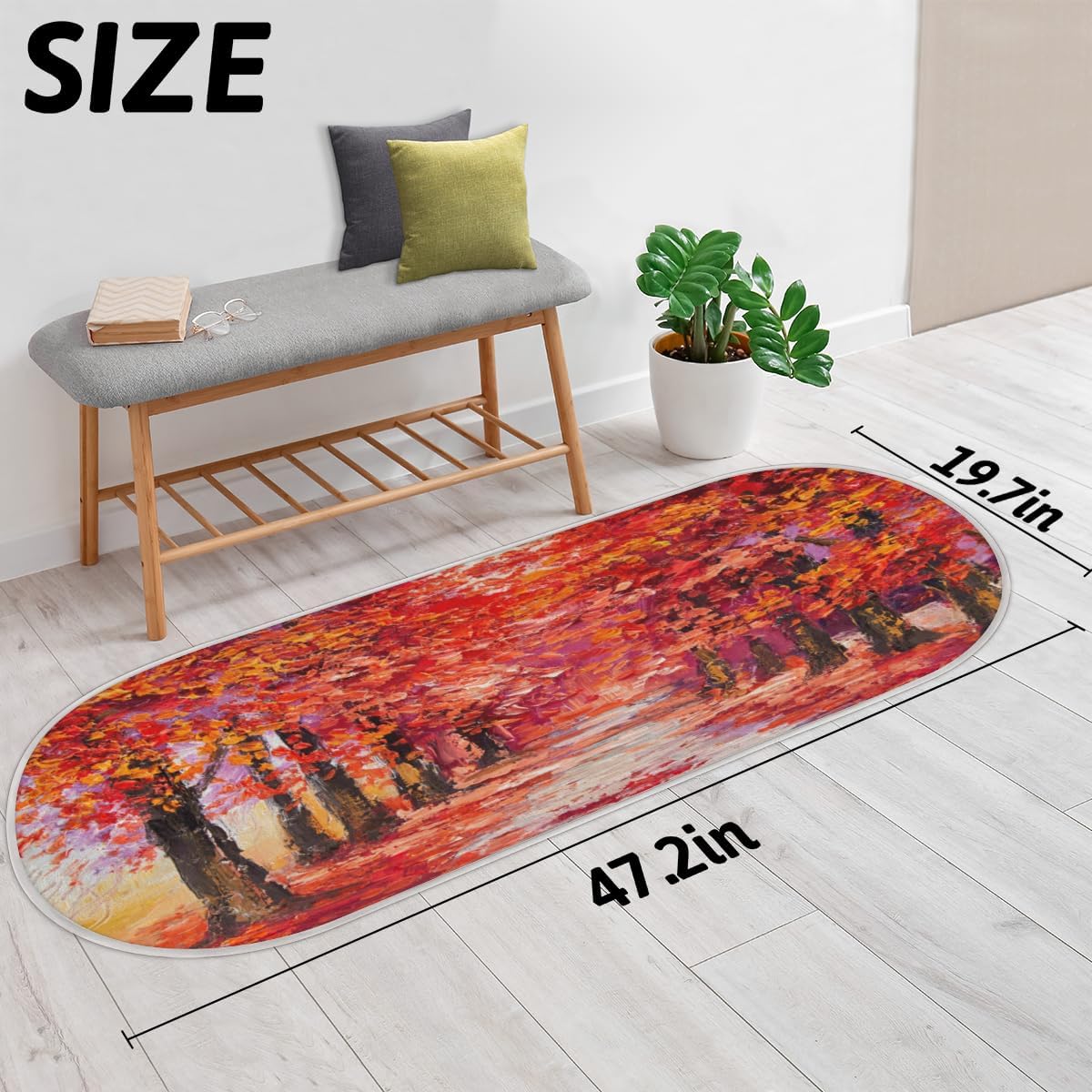 Tapete de baño de espuma viscoelástica con diseño de árbol de arce, suave y acogedor, absorbente de agua, antideslizante, tapete de baño de