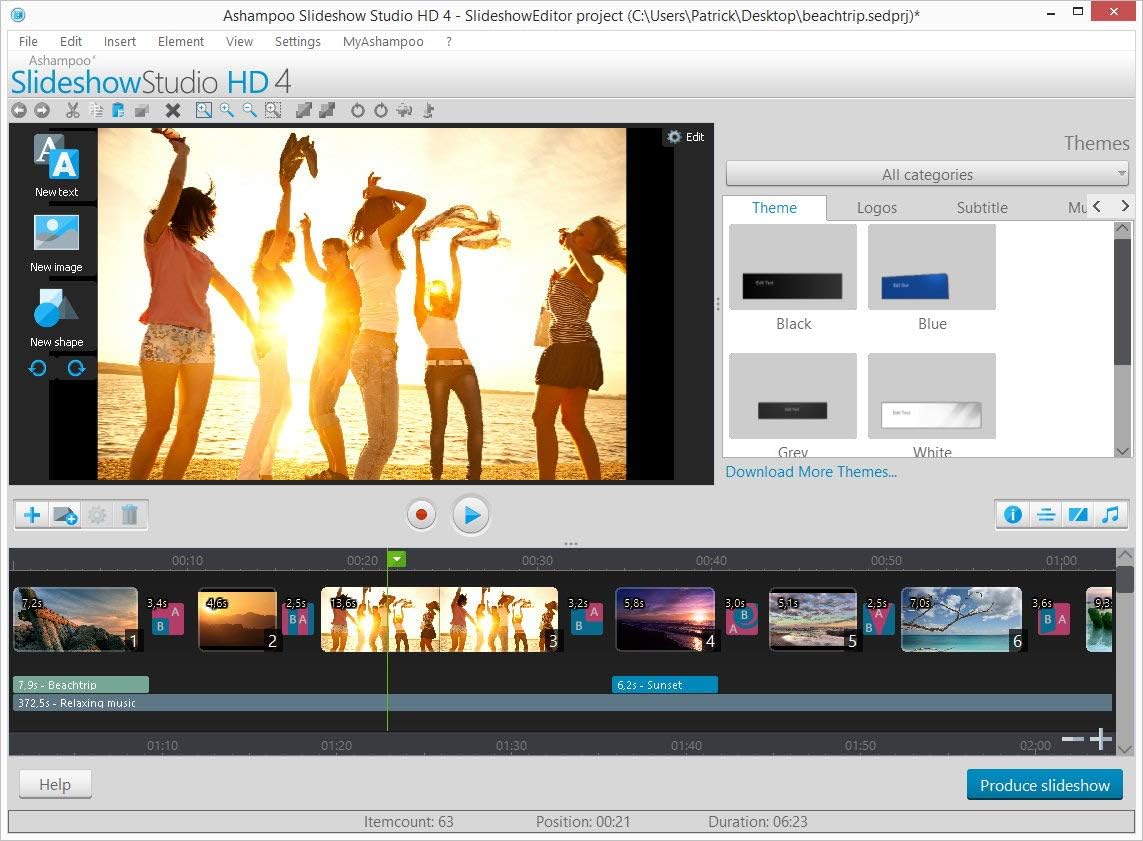 Slideshow Studio for Windows 11, 10, 8.1, 7 – Turn your wedding, birthday and vacation photos into beautiful videos with music, transitions and