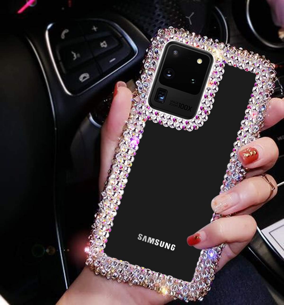 Bonitec Jesiya – Funda para Samsung Galaxy S20 Ultra con purpurina 3D, funda protectora transparente para Samsung Galaxy S20 Ultra transparente para
