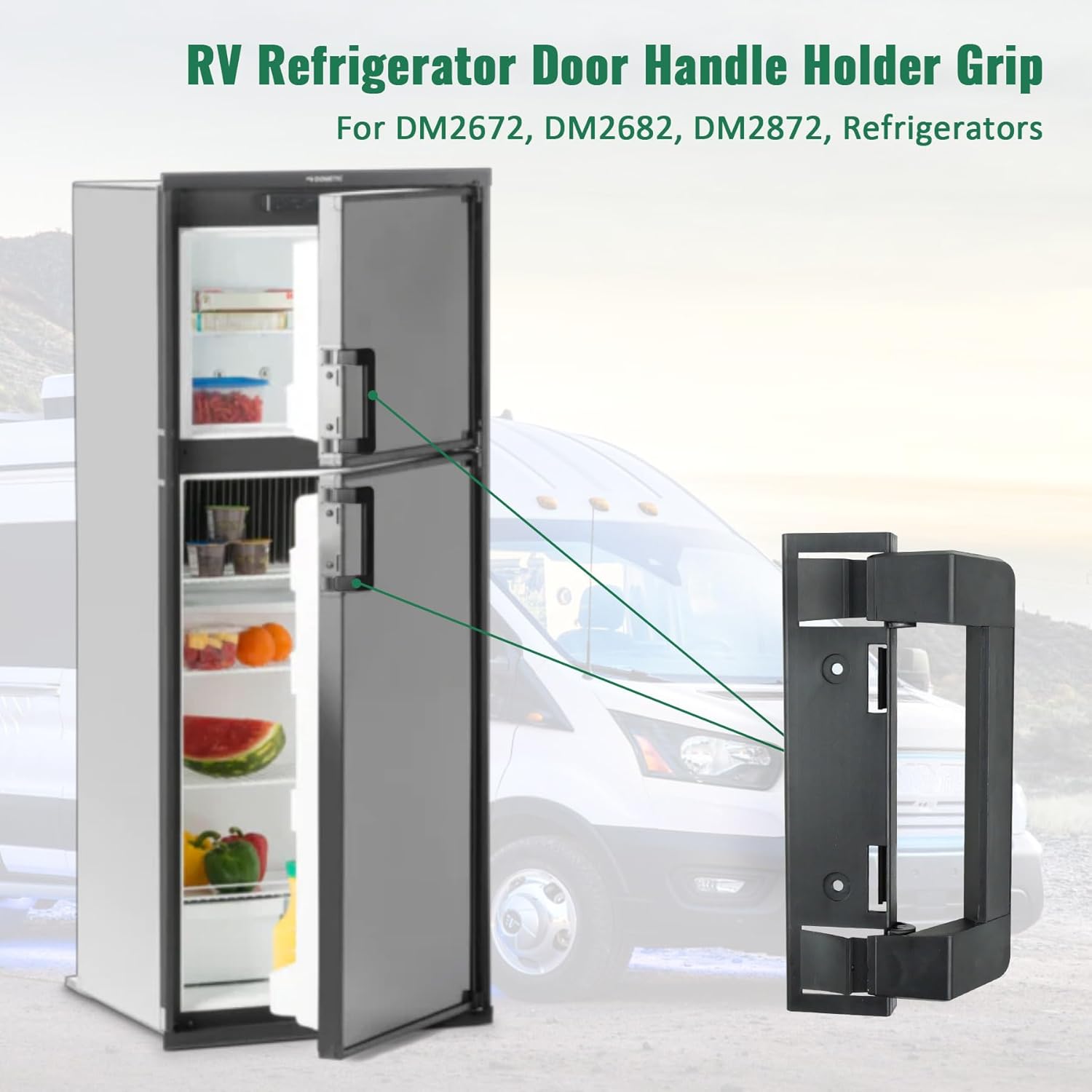3316882900 – Manija de puerta de refrigerador RV para 3316882.900 S, manija Std Dr Combo-68 Amii DM2672 DM2682 DM2872 DM2872 DM2882 Parte de manija