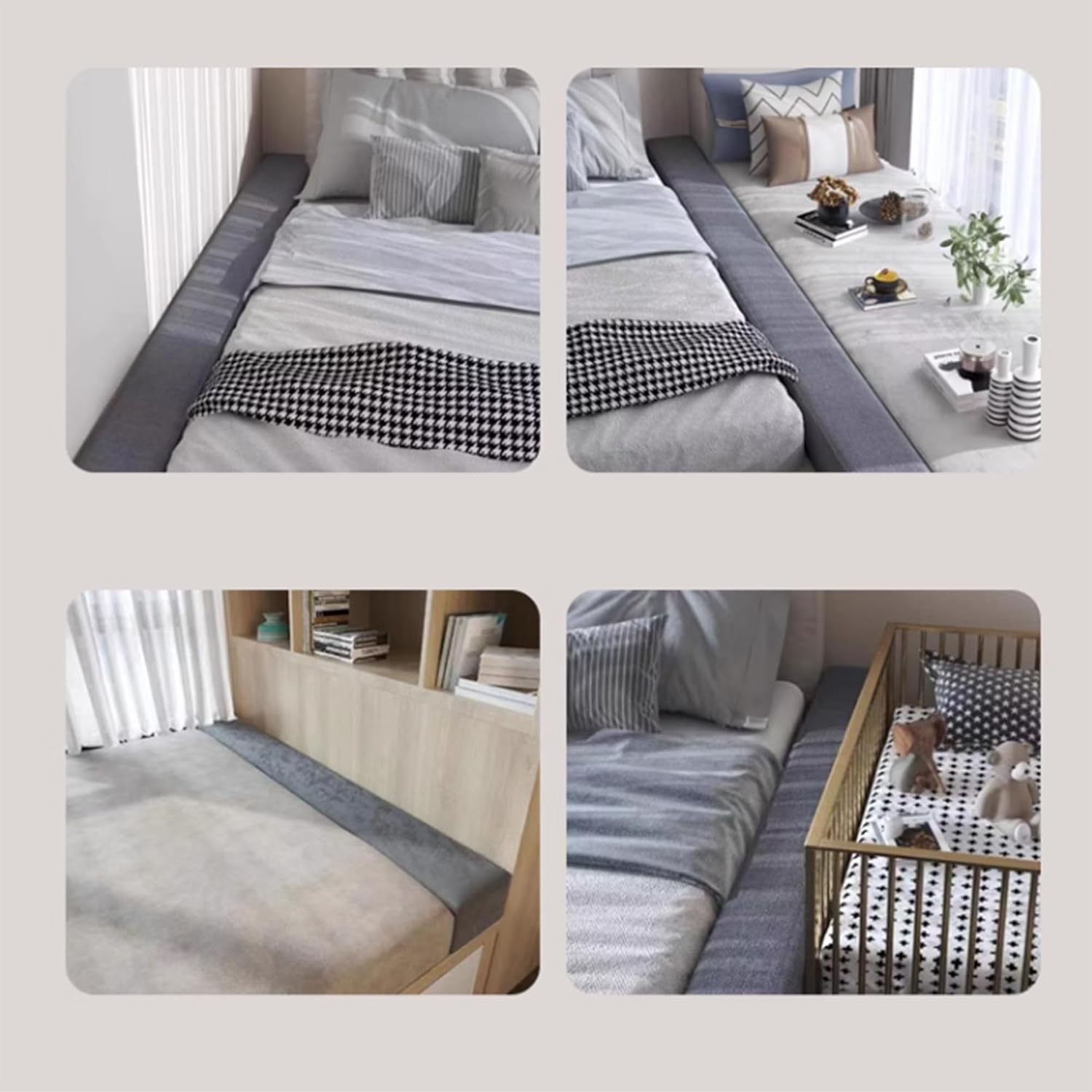 Cojín de relleno de huecos para sofá cama, extensor de colchón, conector de cama individual, cojín de almohada con funda desmontable para cama