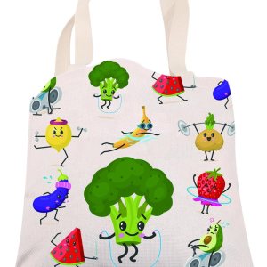 Divertida bolsa de lona de frutas y verduras para mujeres, bolsa de mano con estampado de vegetales, bolsa de comestibles reutilizable, regalo de Divertida bolsa de lona de frutas y verduras para mujeres, bolsa de mano con estampado de vegetales, bolsa de comestibles reutilizable, regalo de