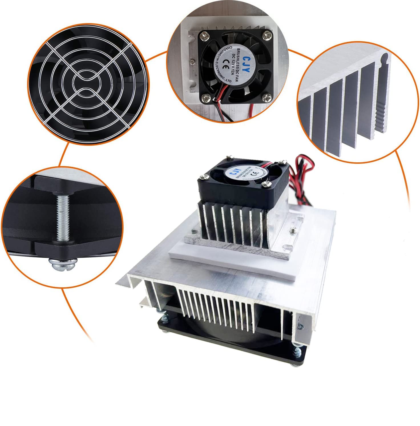 DC 12V DIY Termoeléctrico Peltier Refrigeración Sistema de Refrigeración Kit Semiconductor Enfriador Disipador de Calor Módulo de Conducción