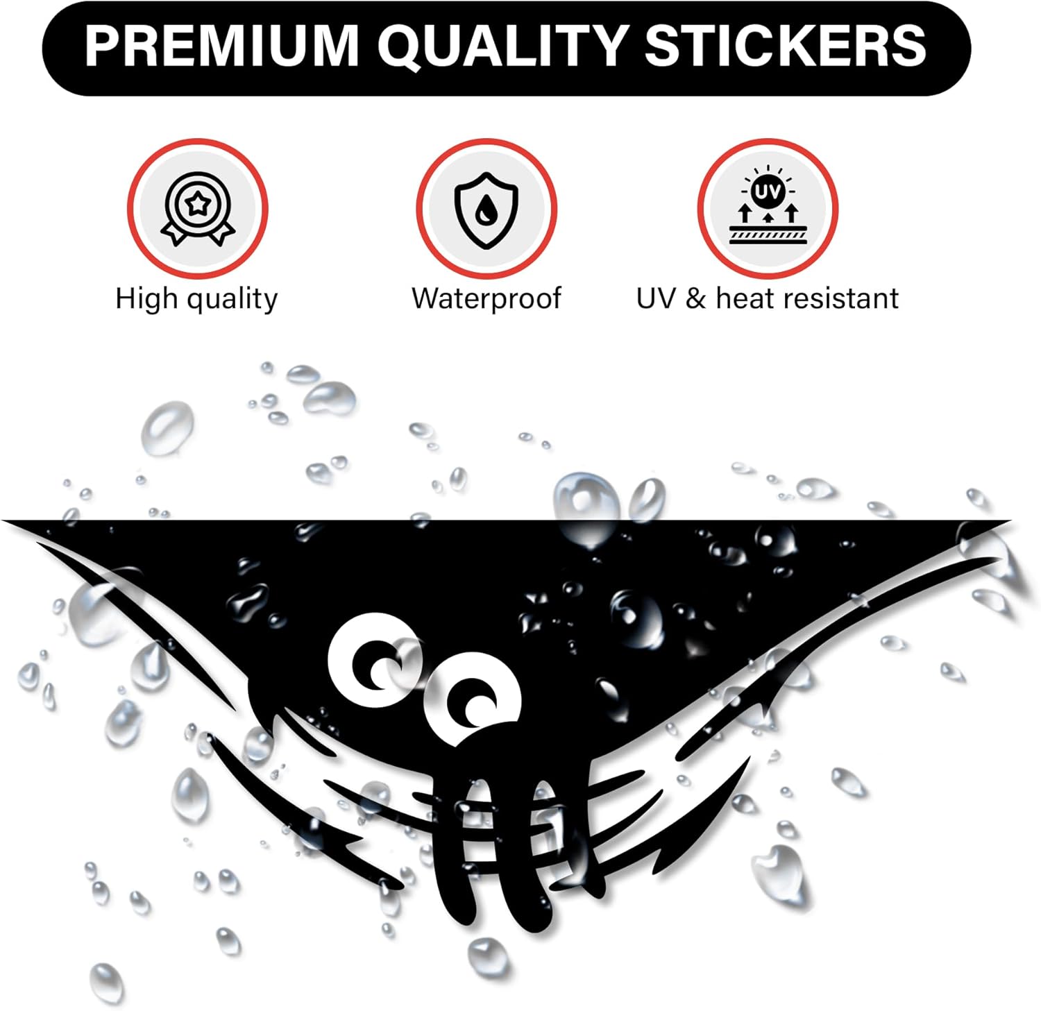 Paquete de 2 calcomanías de vinilo Lumiere Tech Monster, calcomanías divertidas para decoración de baño, resistentes al agua para el hogar,