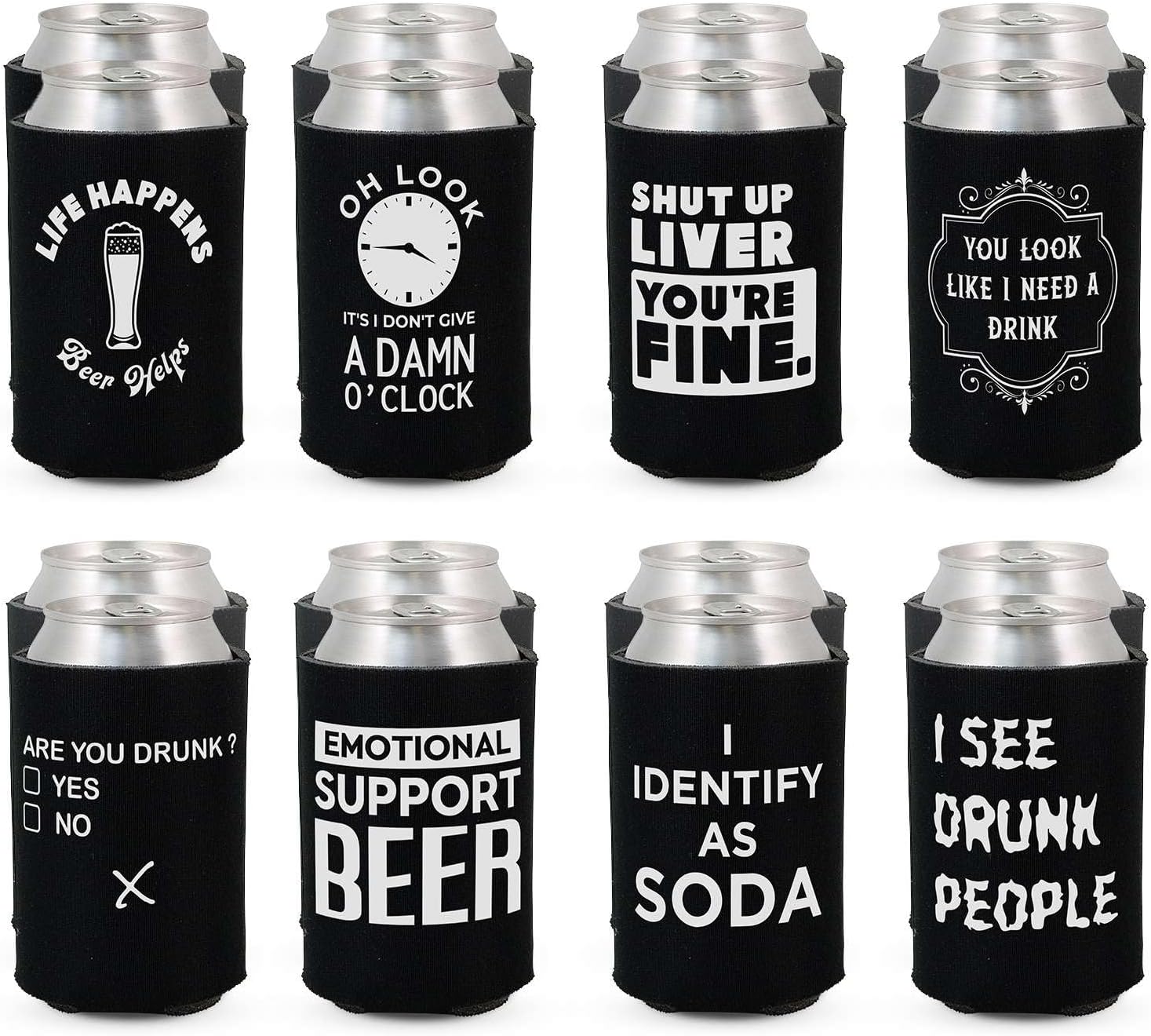 Divertidos frases de fiesta de cerveza refrigerante para latas refrigerantes con aislamiento térmico para bebidas con soda, cerveza Hugger Coolies
