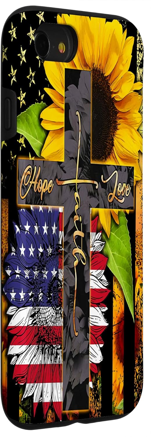 Funda para iPhone SE (2020)  7  8 Girasoles Fe Esperanza Amor Jesús Cruz Cristiano