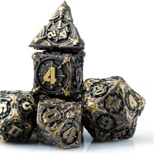 DND – Juego de dados de metal poliédricos, juego de dados para juegos de rol para Calabozos y Dragones, juego de dados de 7 piezas, bandeja de dados DND – Juego de dados de metal poliédricos, juego de dados para juegos de rol para Calabozos y Dragones, juego de dados de 7 piezas, bandeja de dados