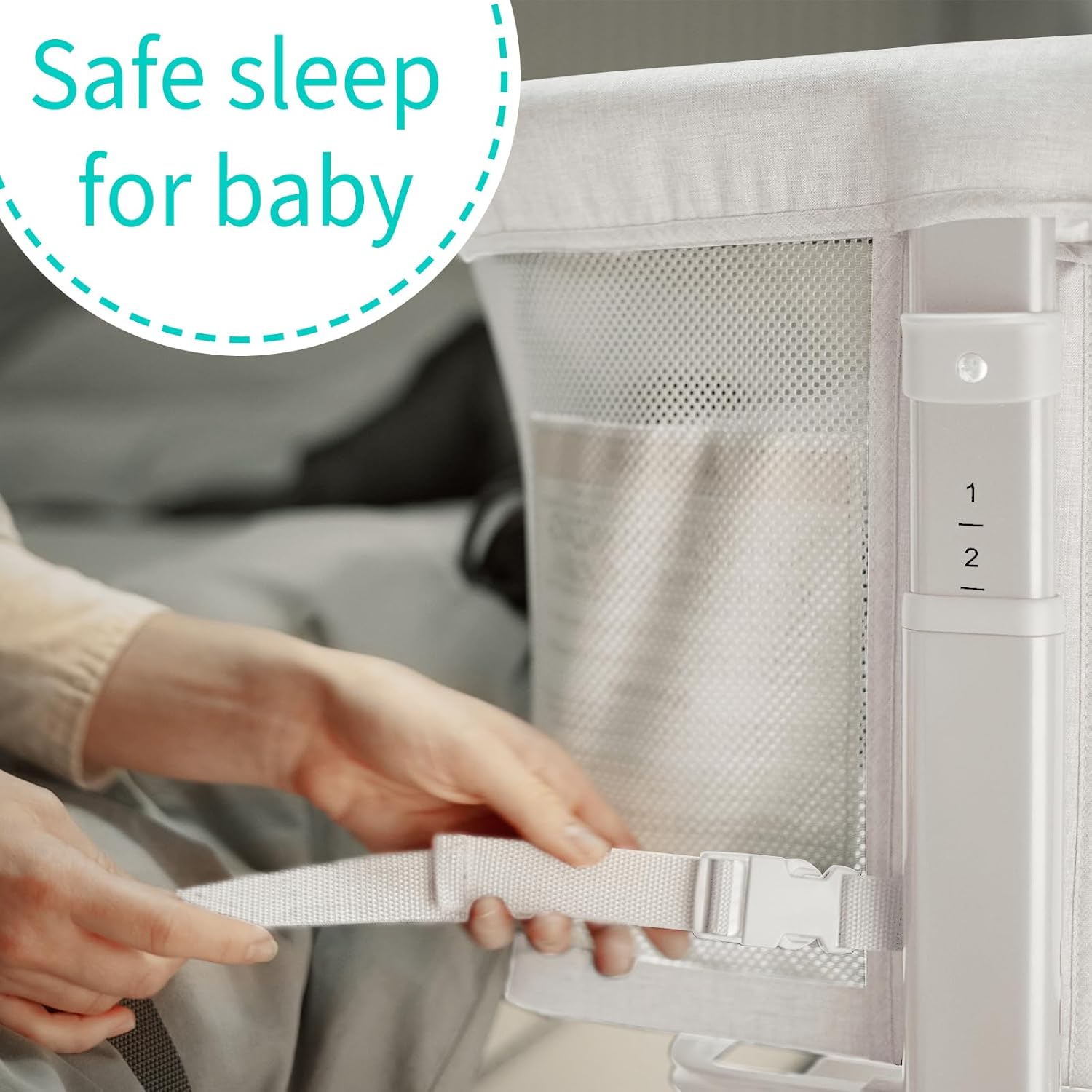AMKE Moisés de bebé, cuna de noche para bebé, cuna portátil de malla para un sueño seguro, ajustable y segura para bebé, recién nacido, niña y niño