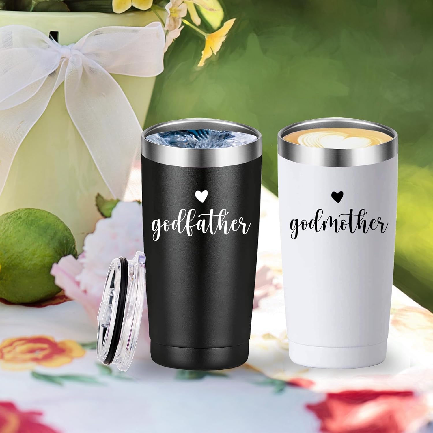 Taza de viaje para padrino y madrina. Regalo de propuesta de padrinos. Regalos de aniversario, cumpleaños, Navidad para padrinos. Regalos de