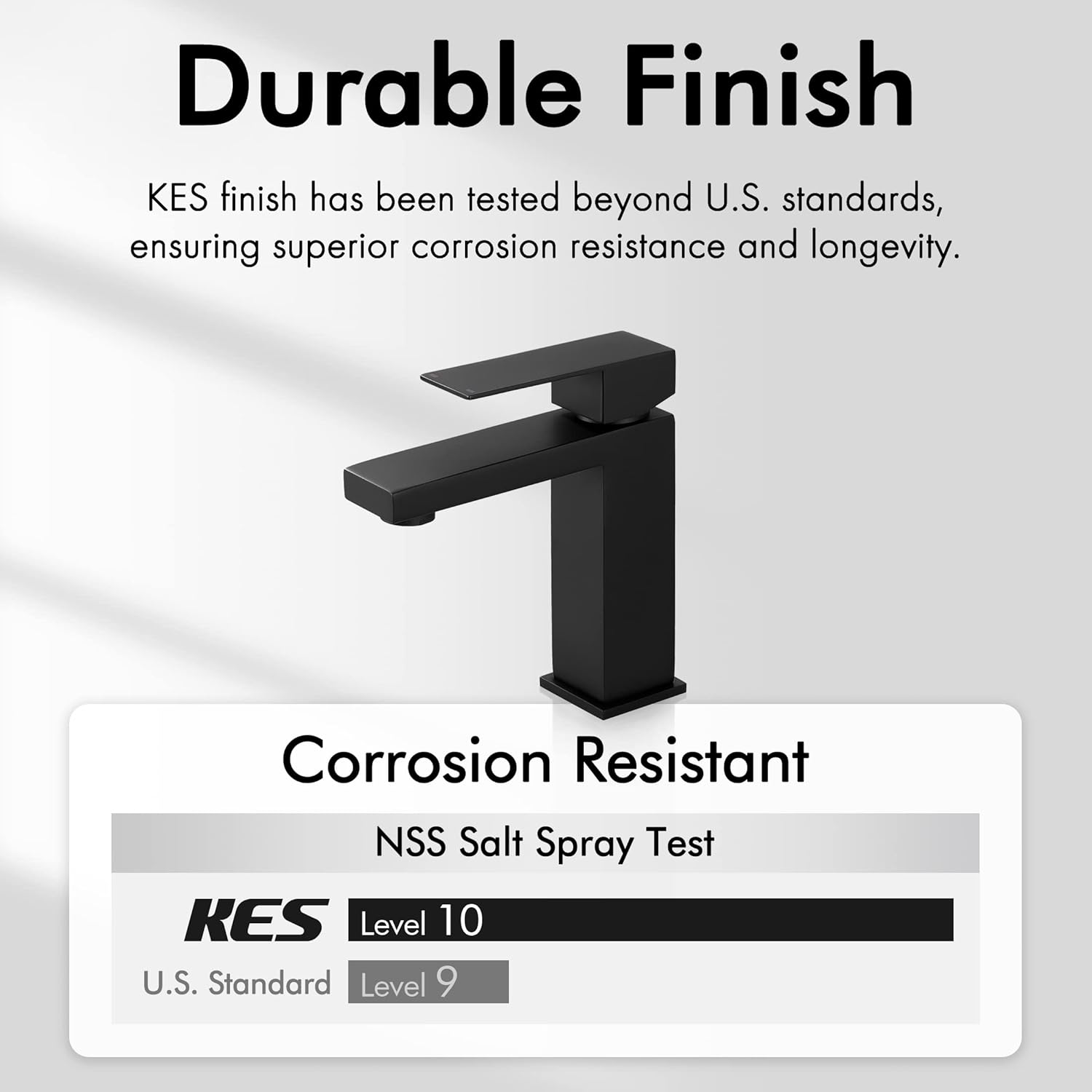 KES Black Bathroom Faucet & Bathroom Sink Drain Without Overflow, Single Handle Type Faucet with Pop Up Drain Stopper Stainless Steel Matte Black,