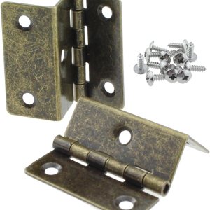 Bisagras decorativas de caja de 2 piezas, 1.732 x 0.591 x 0.039 in, tres bisagras plegables para puerta, gabinete, muebles, baúl de joyería vintage Bisagras decorativas de caja de 2 piezas, 1.732 x 0.591 x 0.039 in, tres bisagras plegables para puerta, gabinete, muebles, baúl de joyería vintage