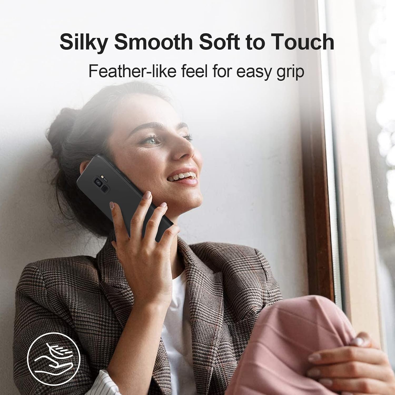 Funda de silicona compatible con Samsung Galaxy S9, funda de cuerpo completo sedoso suave al tacto con protección de cámara, funda a prueba de