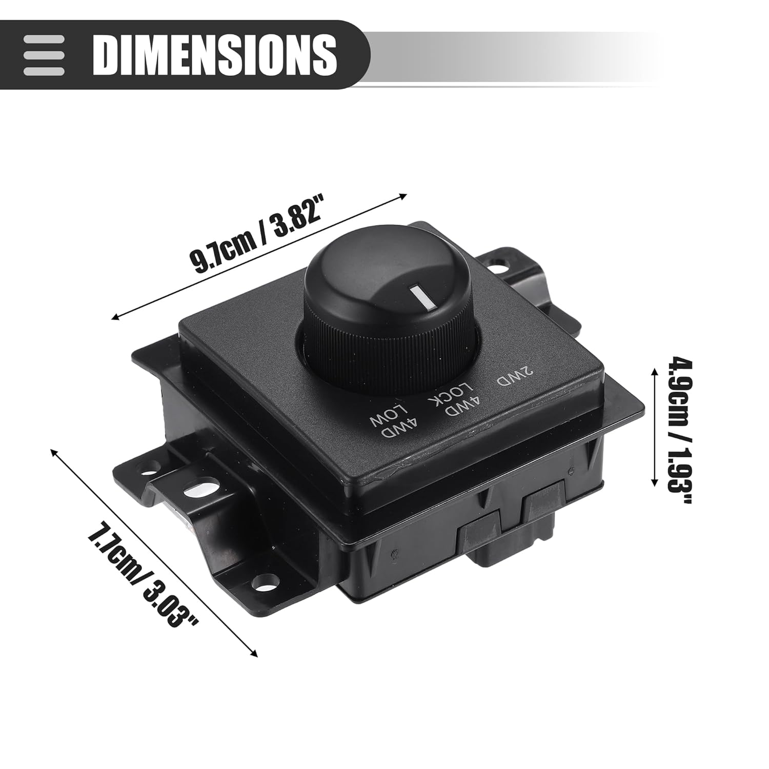 Motoforti Interruptor selector de tracción en las cuatro ruedas, perilla del interruptor de control selector de caja de transferencia, para Dodge