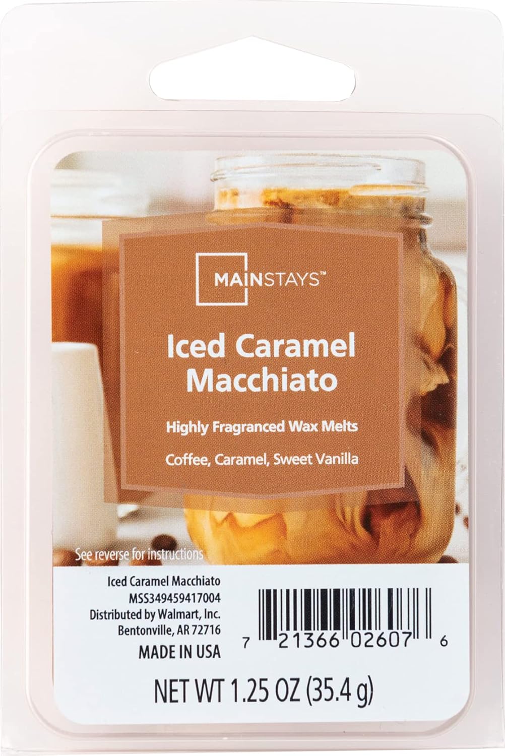 Mainstays – Cubos de cera perfumada de 1.25 onzas, paquete de 4 unidades (Iced Cramel Macchiato)