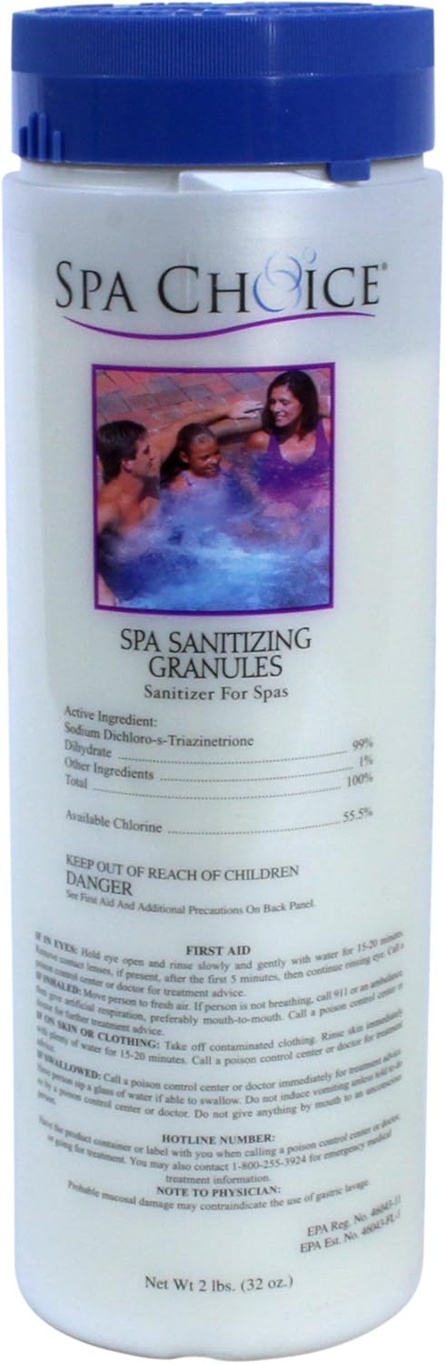 SpaChoice 472-3-3031-04 Gránulos de cloro para bañera de hidromasaje, 2 libras, paquete de 4