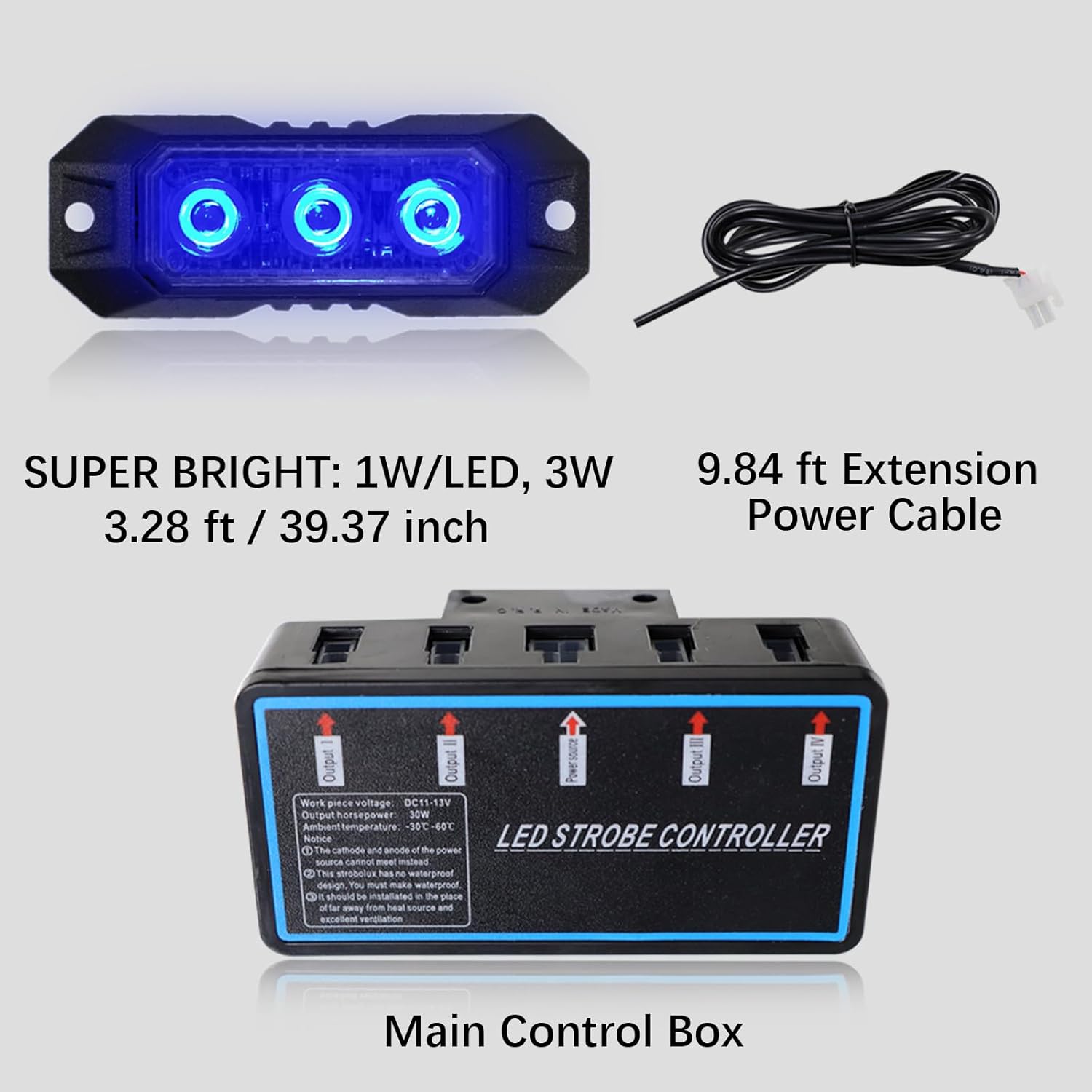 3 luces estroboscópicas LED para camiones, luces de vehículos de emergencia para vehículos, luces intermitentes para vehículos, 12 V -24 V, súper