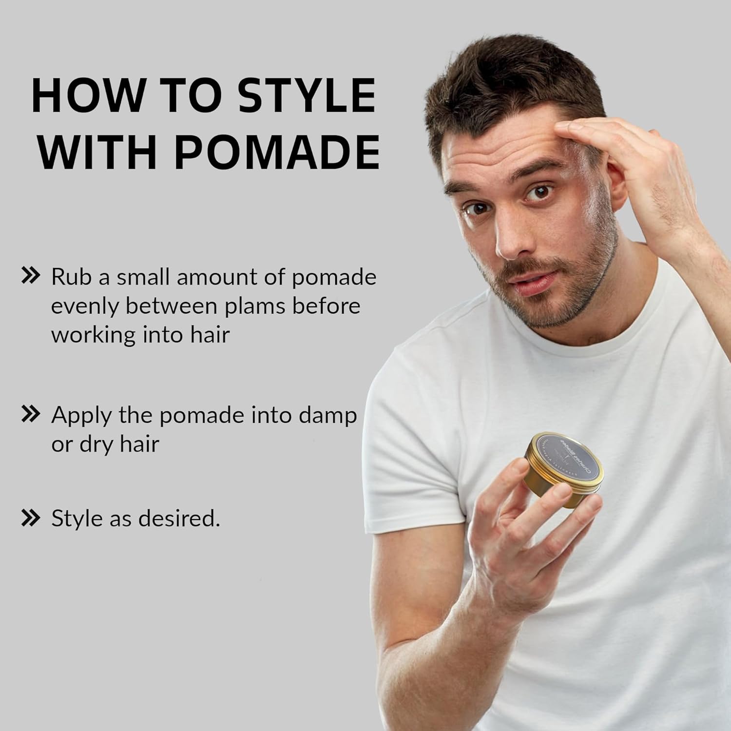 CBB By Charles Blades Pomada de argán esencial Mantenga el nivel 8  Pomada para dar forma y peinar para hombres y mujeres, agarre fuerte, soluble en