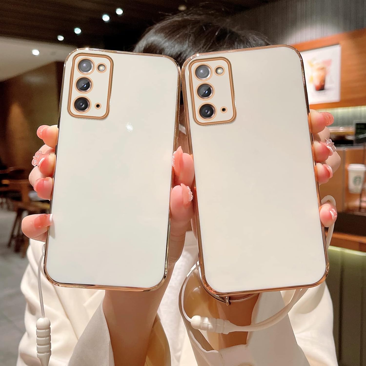 Funda para Note 20, funda para Galaxy Note 20 para mujer, galvanoplastia, de lujo, estética, moderna, bonita, de cámara completa, protección de TPU