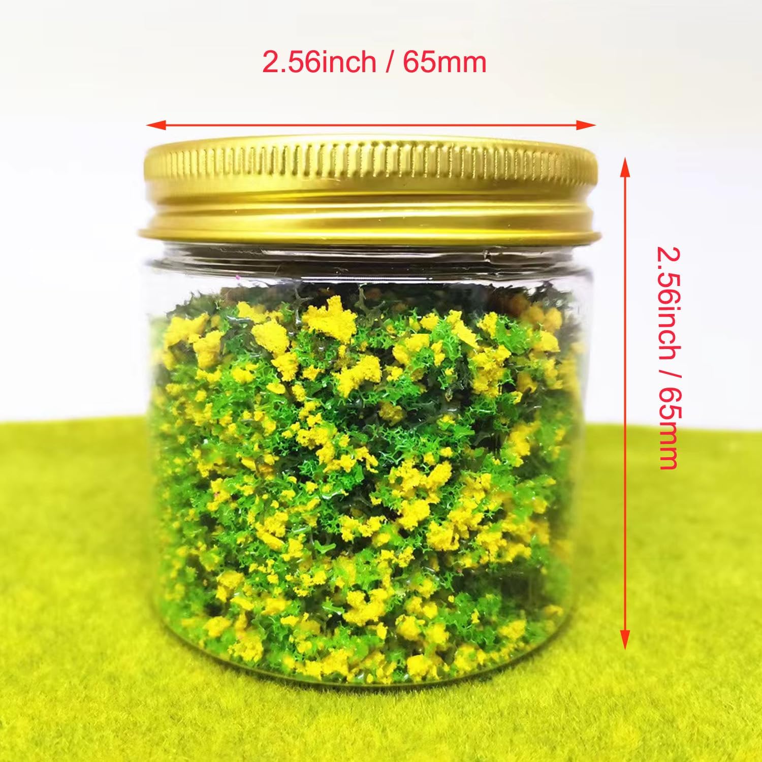 BYYING Paquete de 4 modelos de flores de cachemira en polvo verde de flores falsas, paisaje artístico, mesa de arena artificial de bricolaje,